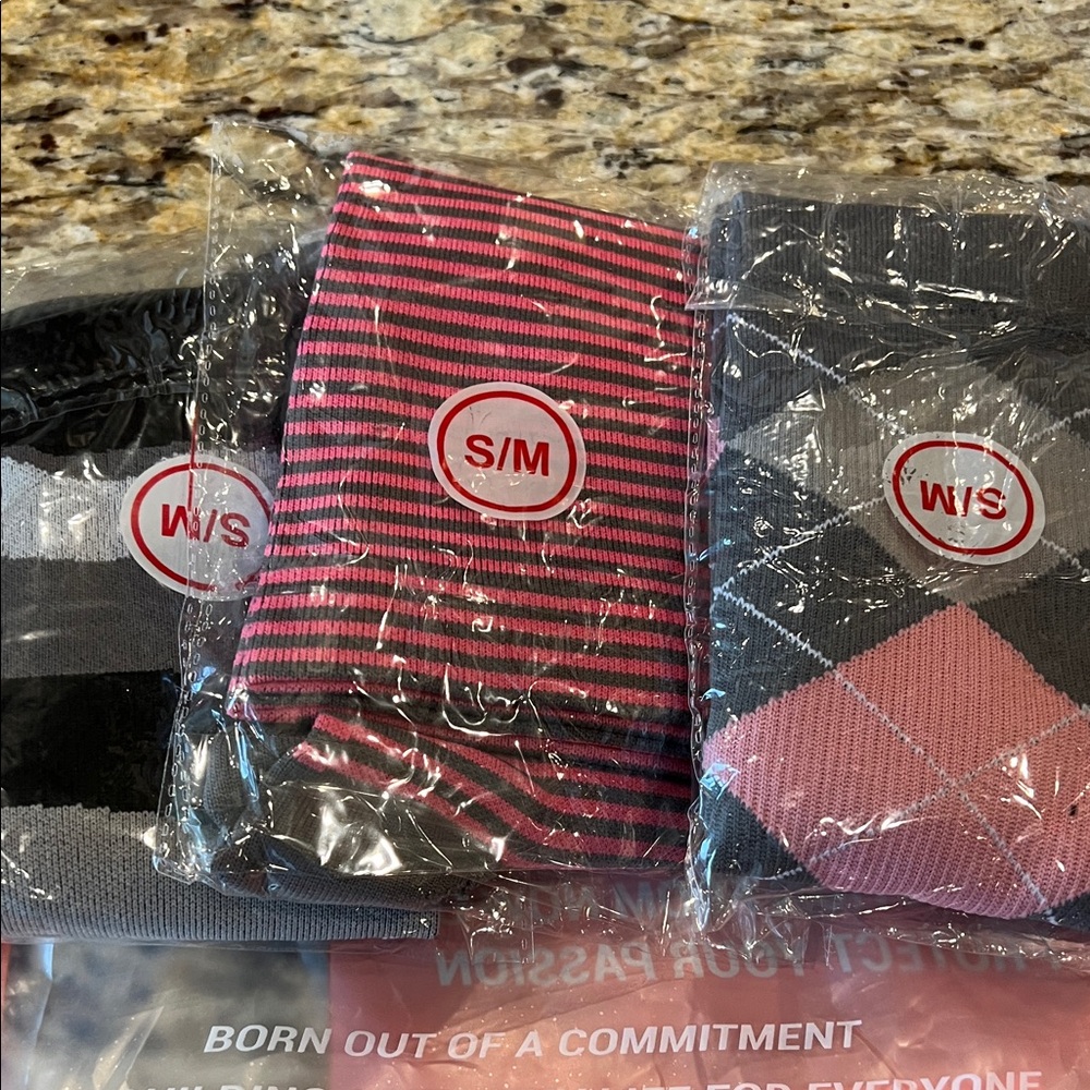 NWT 3 Pack Compression Socks-Striped and Argyle Socks Set